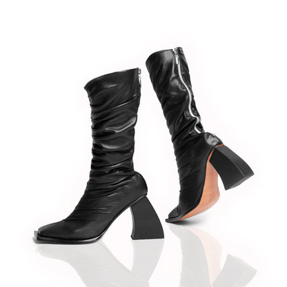 DRAPPED BLACK BOOTS (9023925649639)