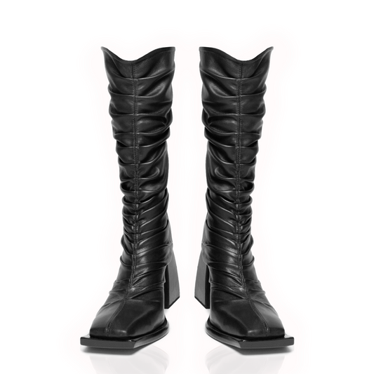 DRAPPED BLACK BOOTS (9023925649639)